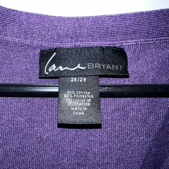 Lane Bryant Purple Argyle Print Button Up Sweater Size 26/28 - Picture 3 of 4